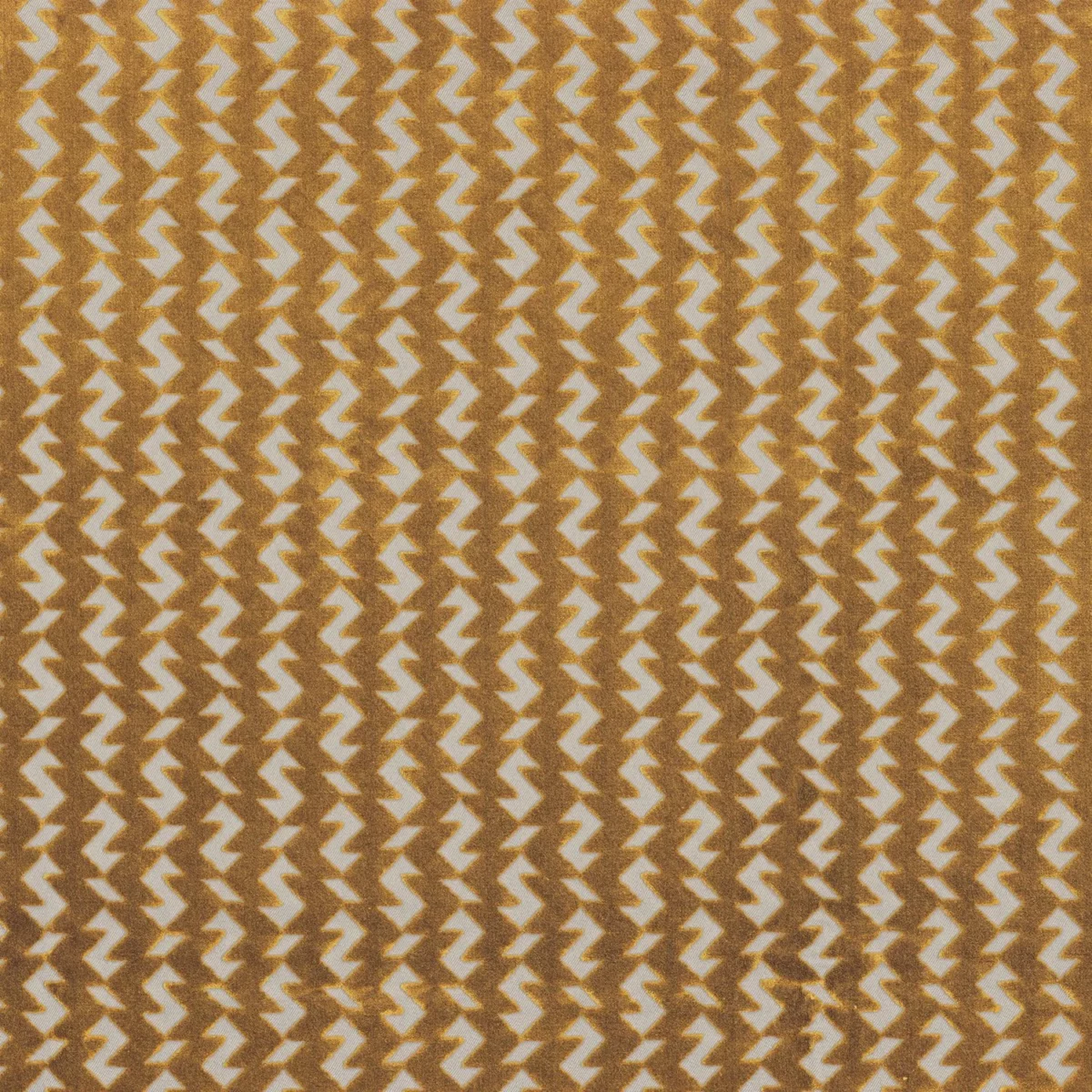 yellow striped velvet-chenille fabric from Camengo