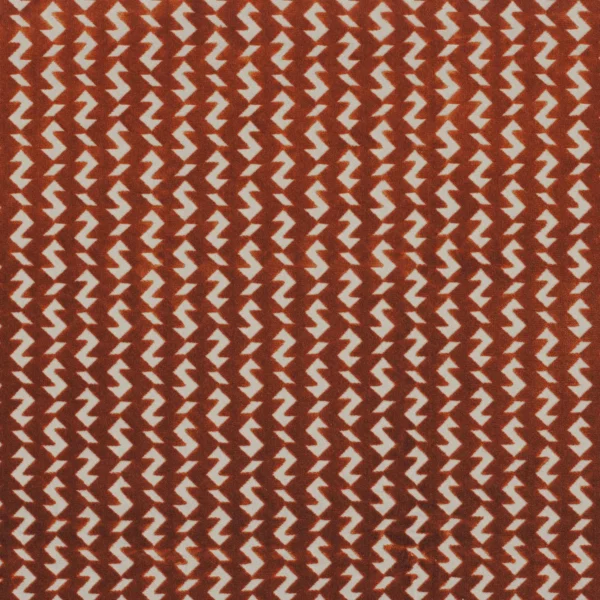 Arriaga Fabric - Terracotta by red striped velvet-chenille fabric from Camengo
