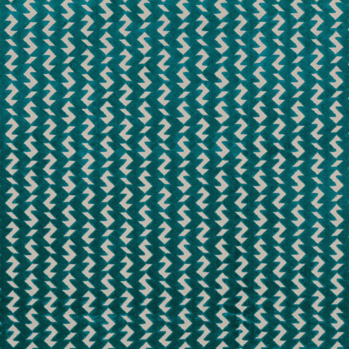 Arriaga Fabric - Emeraude by blue striped velvet-chenille fabric from Camengo