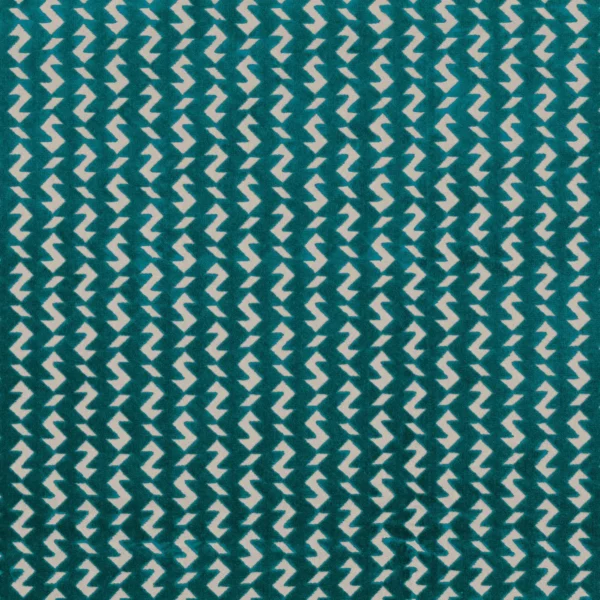 Arriaga Fabric - Emeraude by blue striped velvet-chenille fabric from Camengo