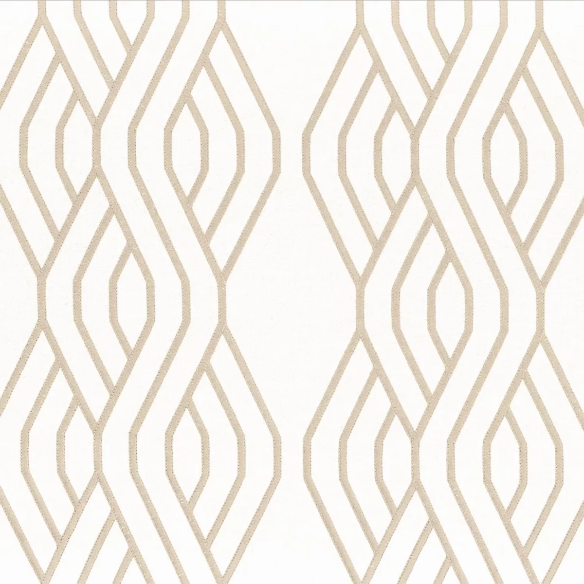 Zubizuri Fabric - Beige by neutral striped embroideried fabric from Camengo