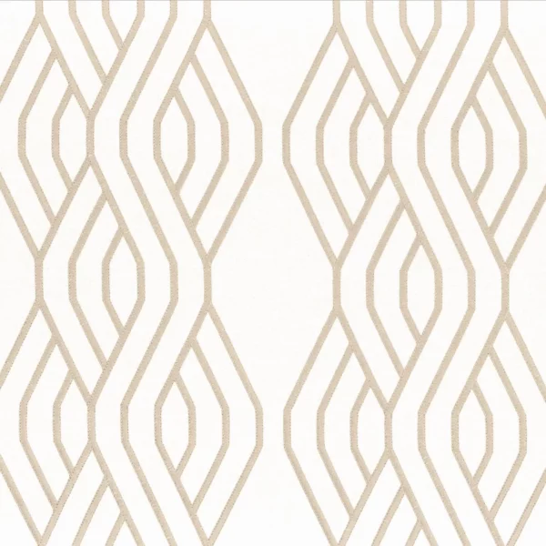Zubizuri Fabric - Beige by neutral striped embroideried fabric from Camengo