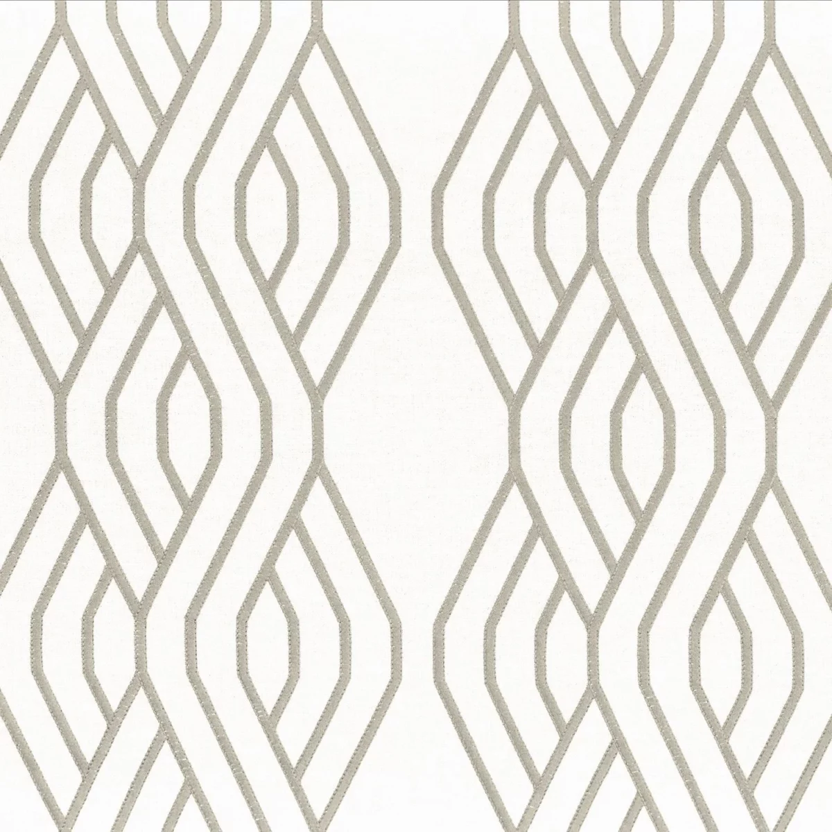 Zubizuri Fabric - Vert De Gris by green striped embroideried fabric from Camengo