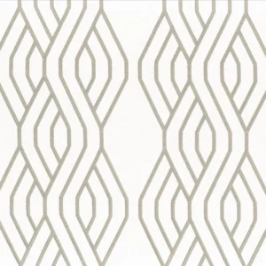green striped embroideried fabric from Camengo