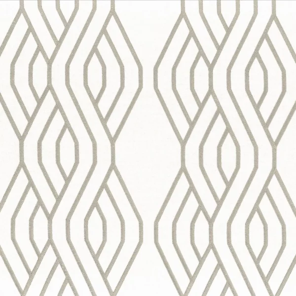 green striped embroideried fabric from Camengo
