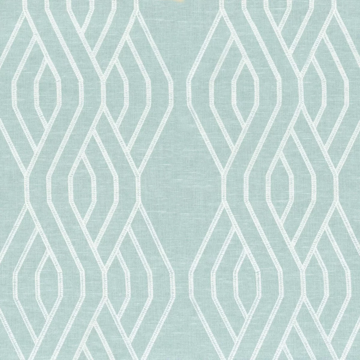 Zubizuri Fabric - Celadon by blue striped embroideried fabric from Camengo