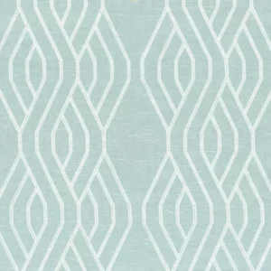 blue striped embroideried fabric from Camengo