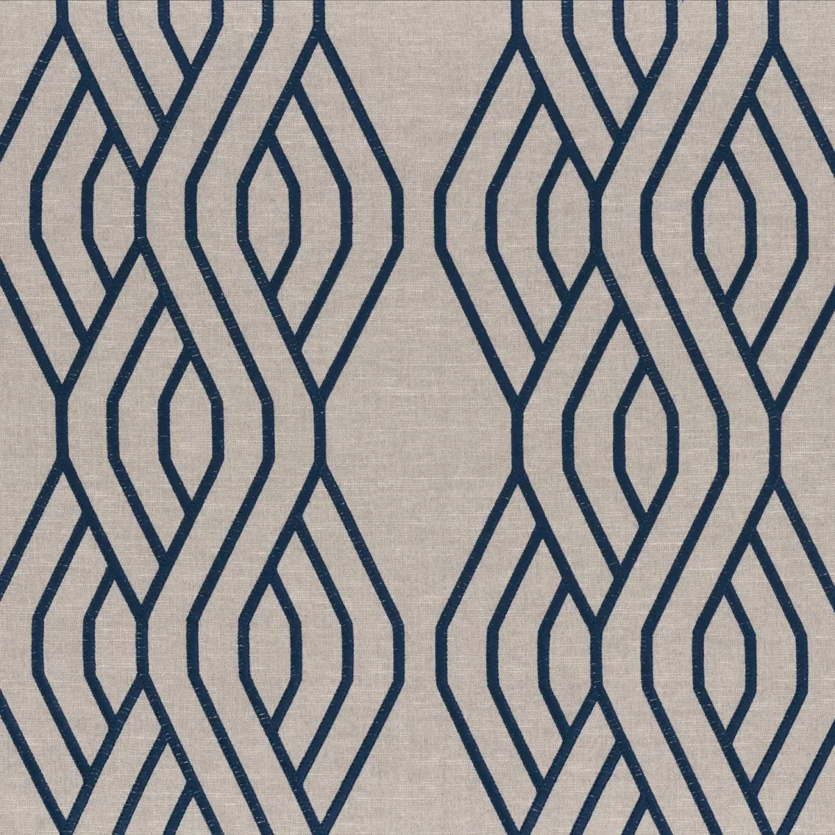 blue striped embroideried fabric from Camengo