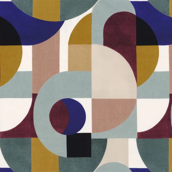 Atypique Fabric - Aubergine by multicolour misc cotton fabric from Camengo
