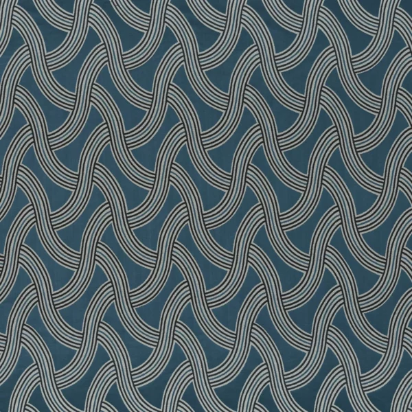 Cosmopolite Fabric - Navy by blue misc jacquard fabric from Camengo