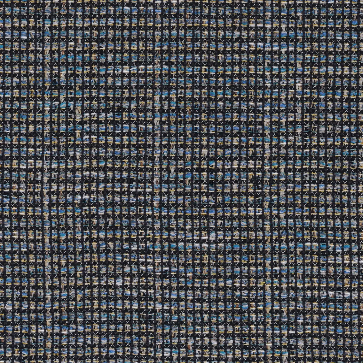 Maille Fabric - Indigo by blue plain woven fabric from Camengo