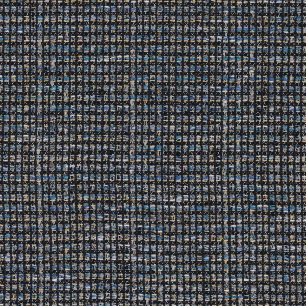 Maille Fabric - Indigo by blue plain woven fabric from Camengo