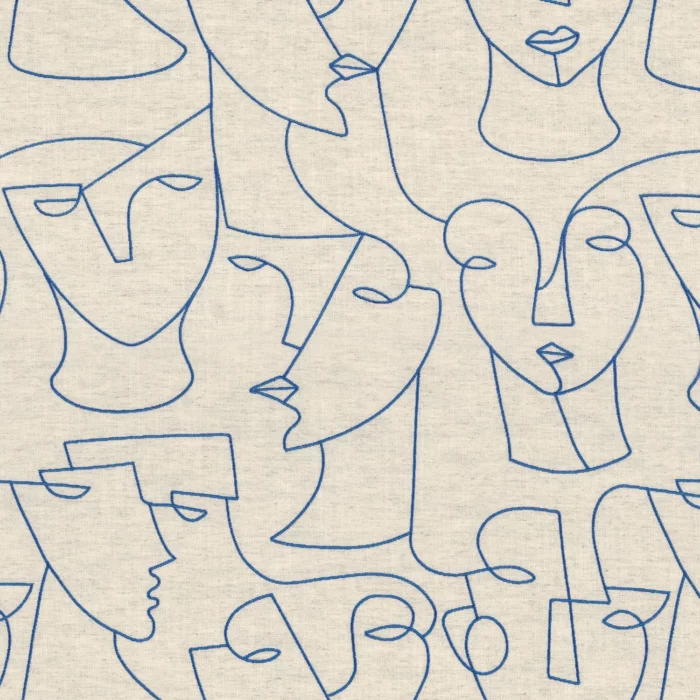 Visage Fabric - Lin Indigo swatch