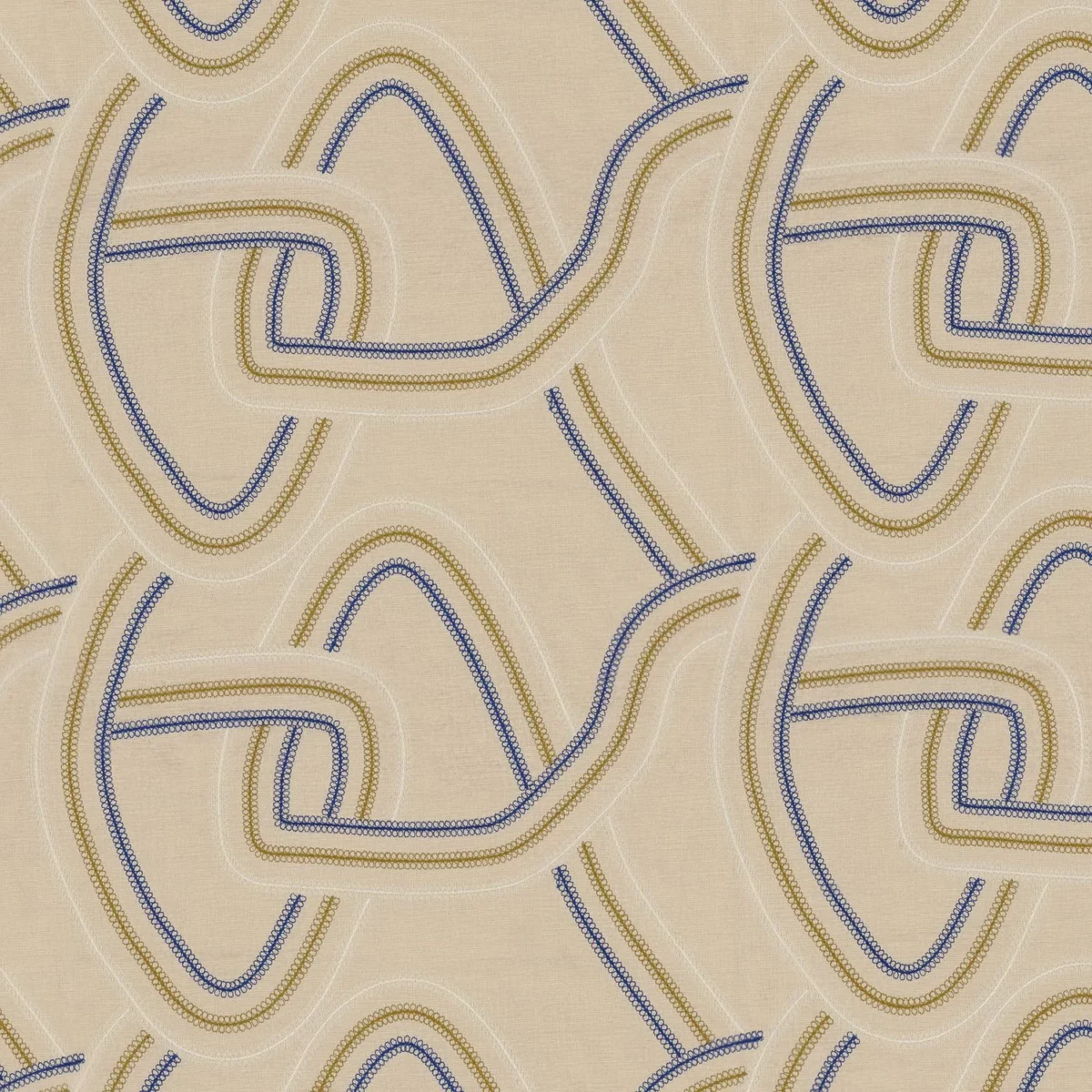 Aisance Fabric - Indigo by blue misc embroideried fabric from Camengo