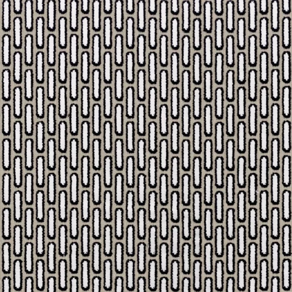 Passerelle Fabric - Black & White by black-grey geometric jacquard fabric from Camengo