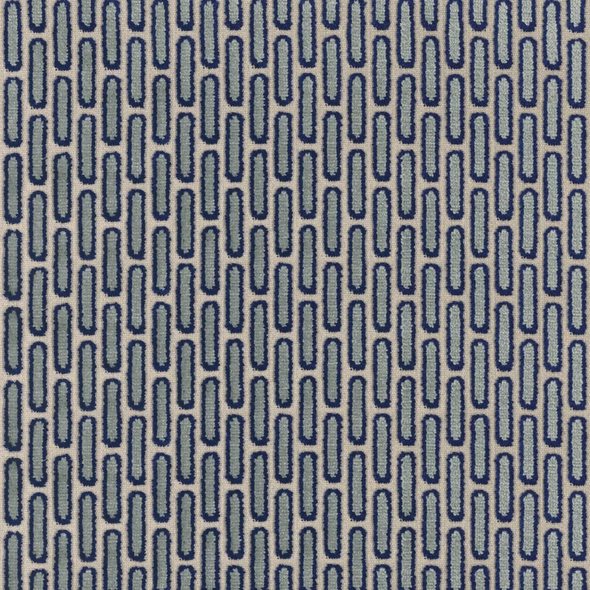 Passerelle Fabric - Horizon by blue geometric jacquard fabric from Camengo