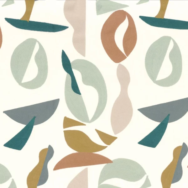 Raku Fabric - Horizon by blue misc embroideried fabric from Camengo