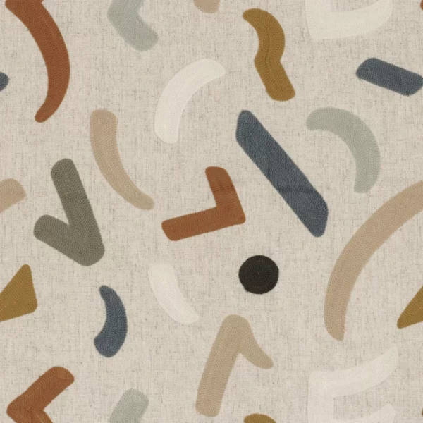 Kaolin Fabric - Brume by multicolour misc embroideried fabric from Camengo