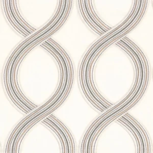 neutral striped embroideried fabric from Camengo