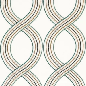 neutral striped embroideried fabric from Camengo