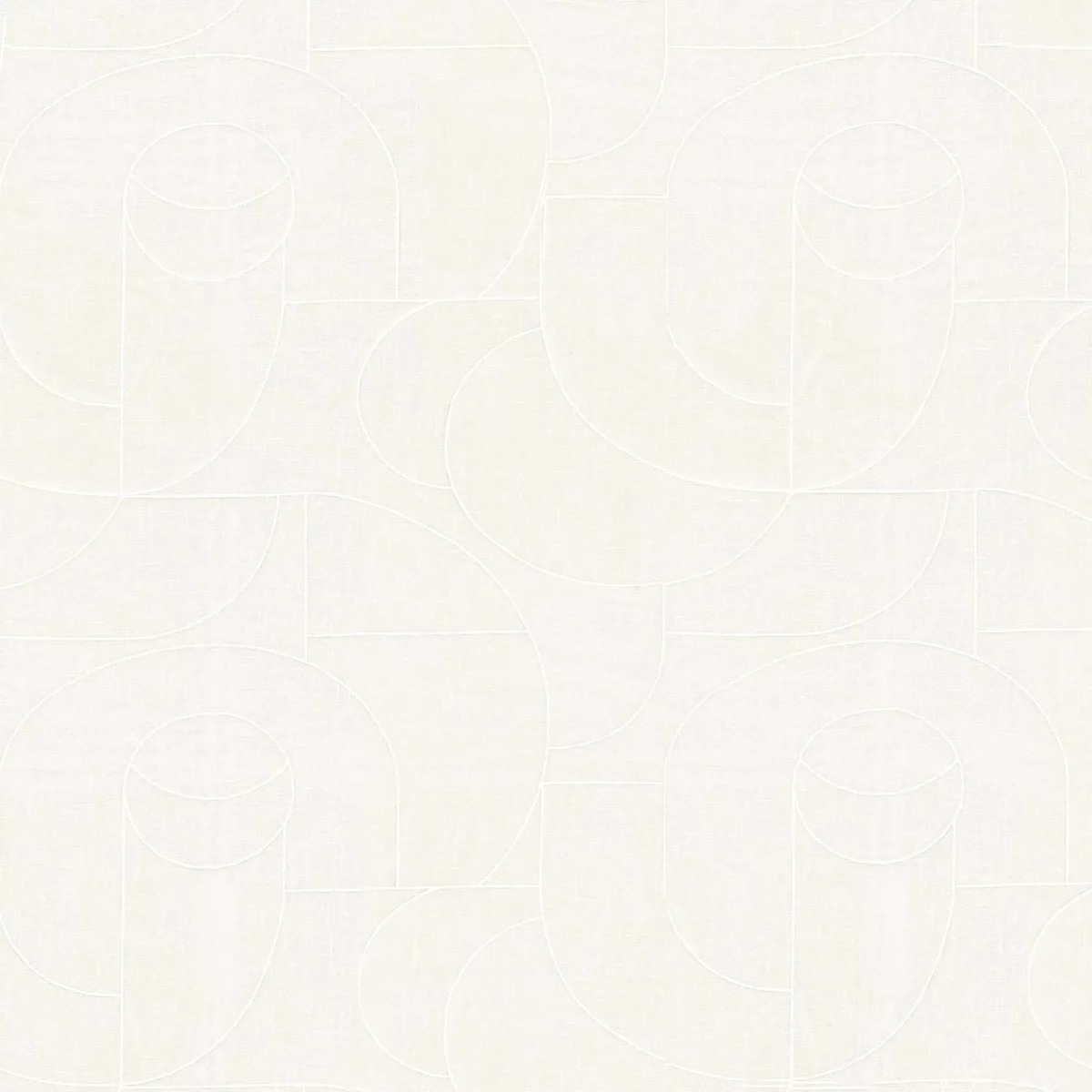 Esteque Fabric - Blanc by white geometric voile-sheer fabric from Camengo