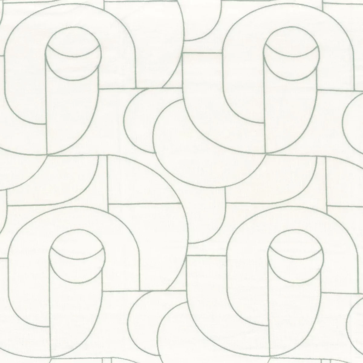 Esteque Fabric - Celadon by green geometric voile-sheer fabric from Camengo