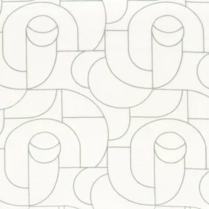 green geometric voile-sheer fabric from Camengo