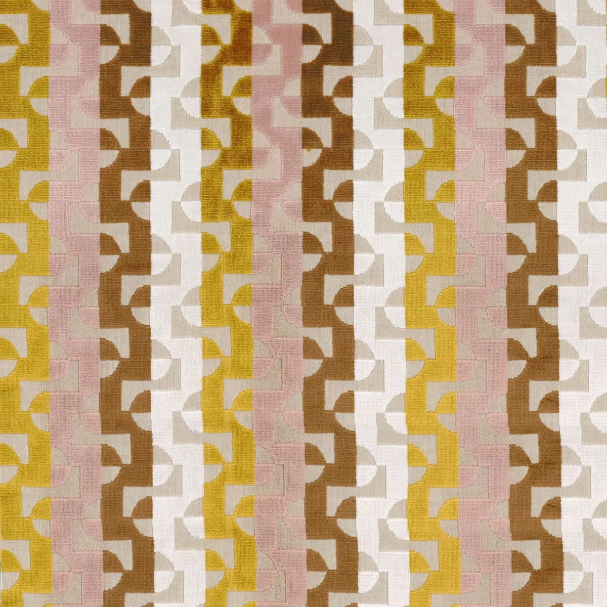Sevre Fabric - Safran by yellow striped jacquard fabric from Camengo
