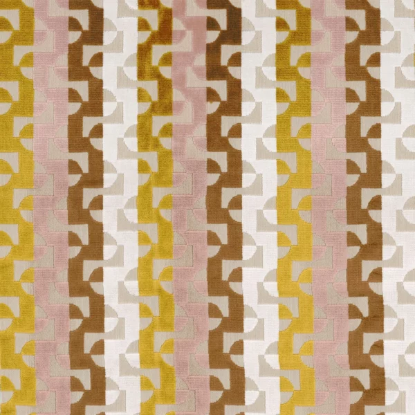 Sevre Fabric - Safran by yellow striped jacquard fabric from Camengo