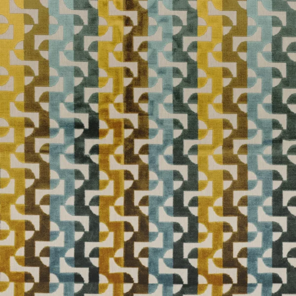 Sevre Fabric - Givre by multicolour striped jacquard fabric from Camengo