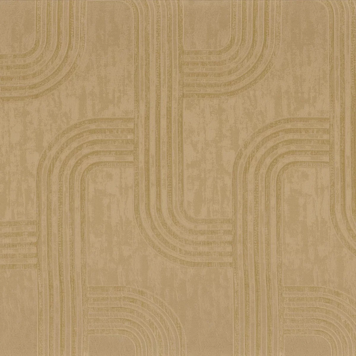 Cazette Fabric - Ocre by brown retro jacquard fabric from Camengo