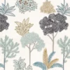 blue botanical embroideried fabric from Camengo