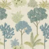 blue botanical embroideried fabric from Camengo