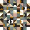 multicolour geometric velvet-chenille fabric from Camengo