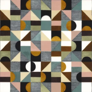 multicolour geometric velvet-chenille fabric from Camengo