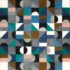 multicolour geometric velvet-chenille fabric from Camengo