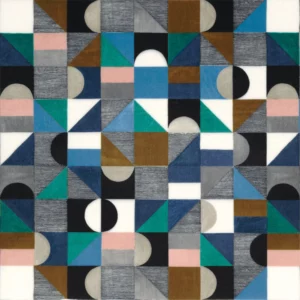 multicolour geometric velvet-chenille fabric from Camengo
