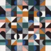 multicolour geometric velvet-chenille fabric from Camengo
