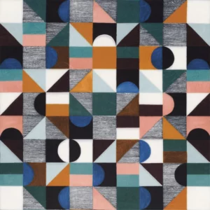 multicolour geometric velvet-chenille fabric from Camengo