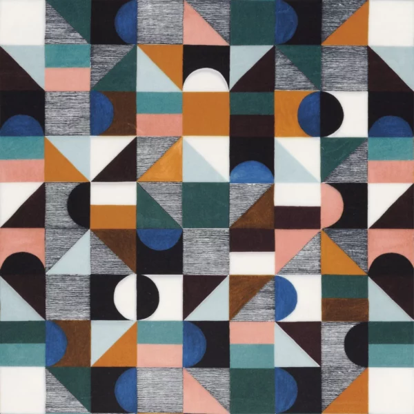 multicolour geometric velvet-chenille fabric from Camengo