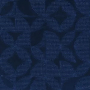 blue geometric embroideried fabric from Camengo