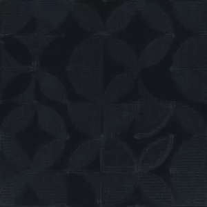 black-grey geometric embroideried fabric from Camengo