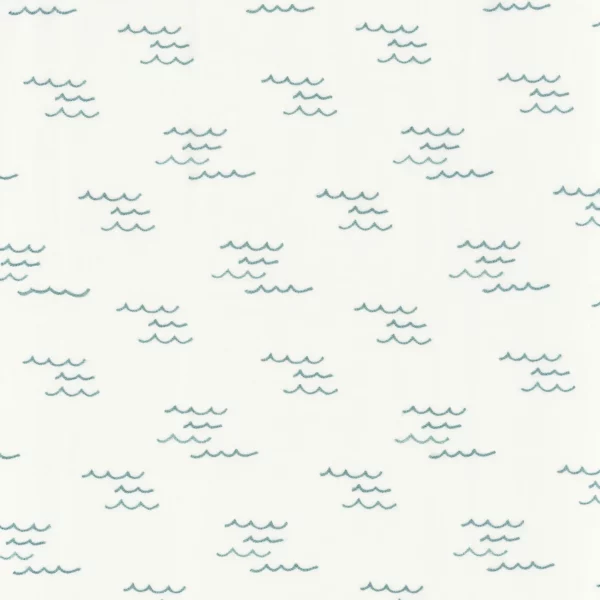 Reveur Fabric - Bleu by blue children's embroideried fabric from Camengo