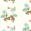 green animal embroideried fabric from Camengo