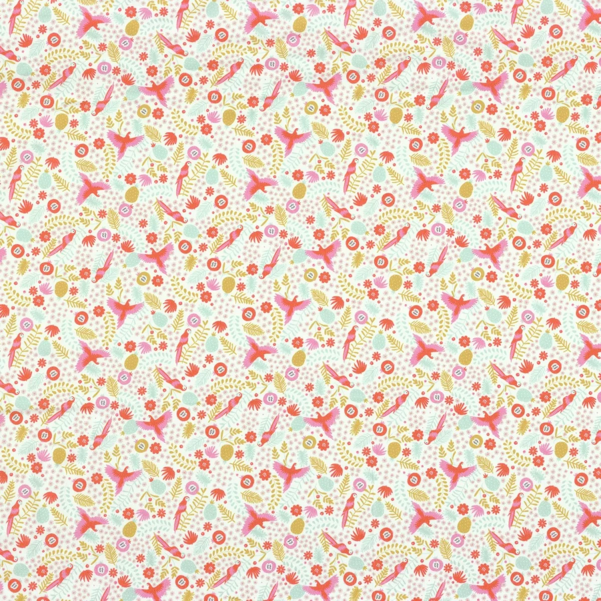 Genereux Fabric - Rose by pink animal printed fabric from Camengo