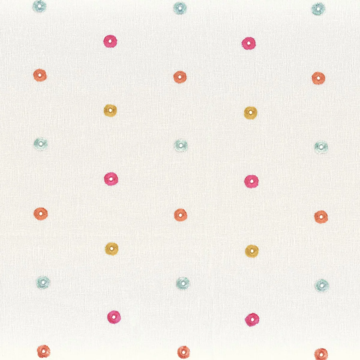 pink children's embroideried fabric from Camengo