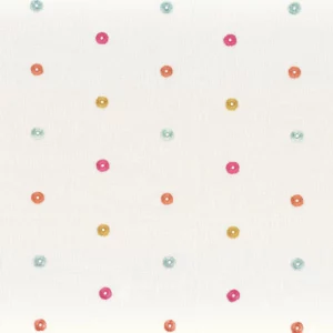 pink children's embroideried fabric from Camengo