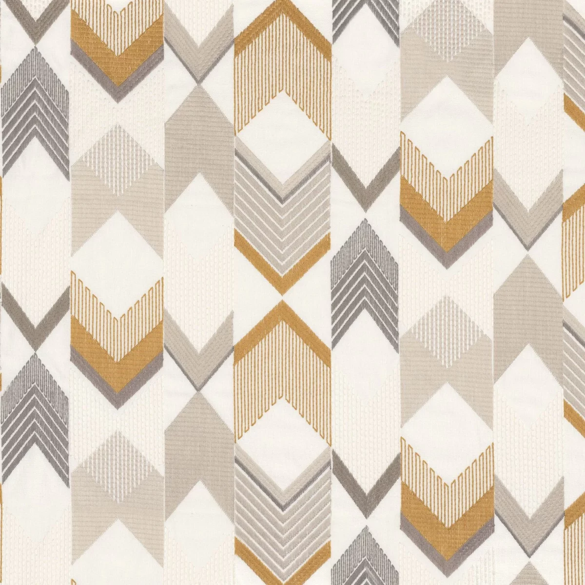 multicolour geometric embroideried fabric from Camengo