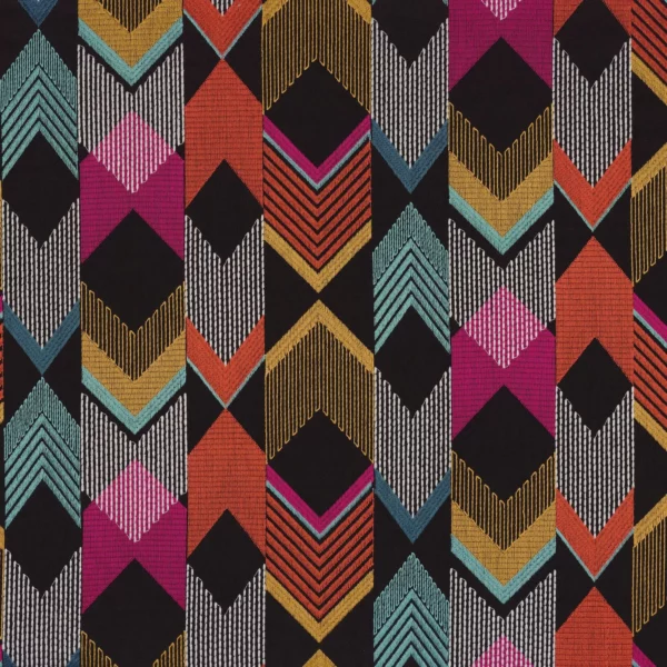 Melting Pot Fabric - Multicolore by multicolour geometric embroideried fabric from Camengo
