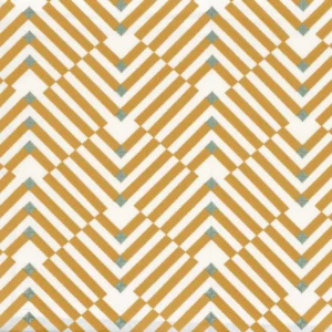 yellow geometric embroideried fabric from Camengo